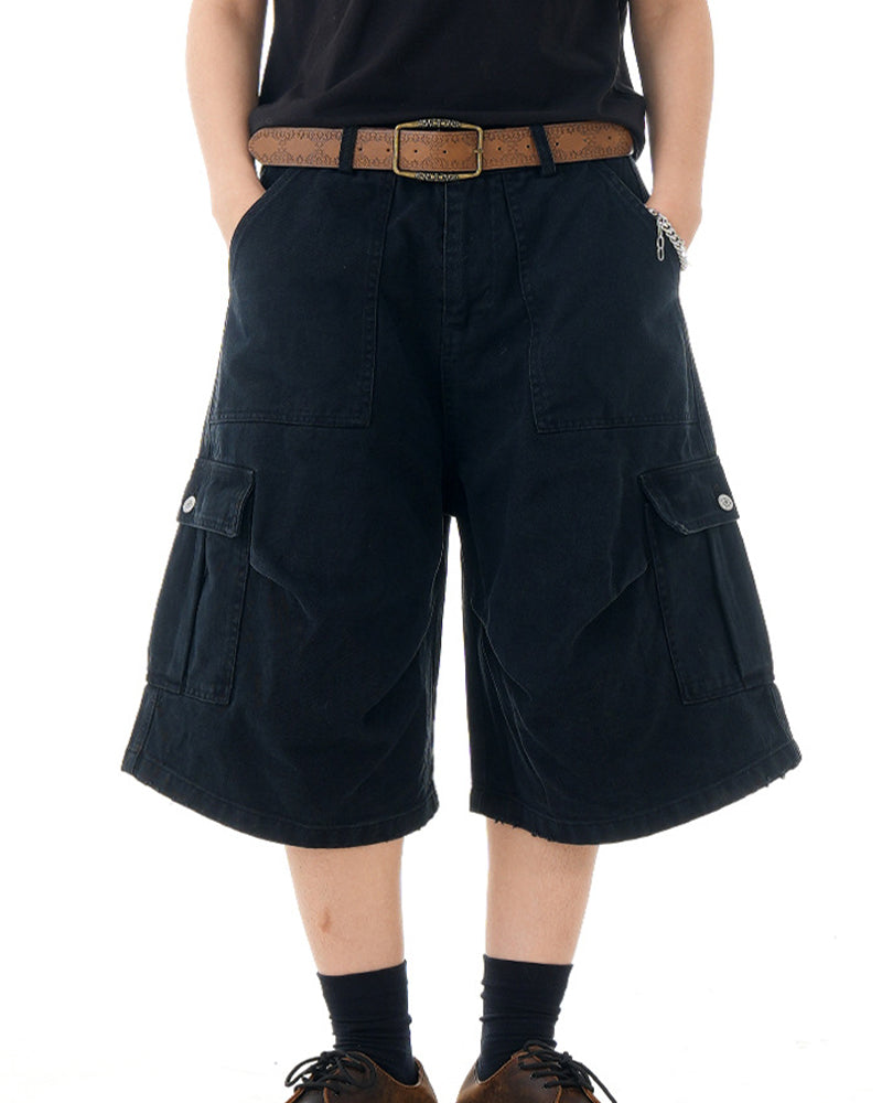 Retro multi-pocket cargo shorts