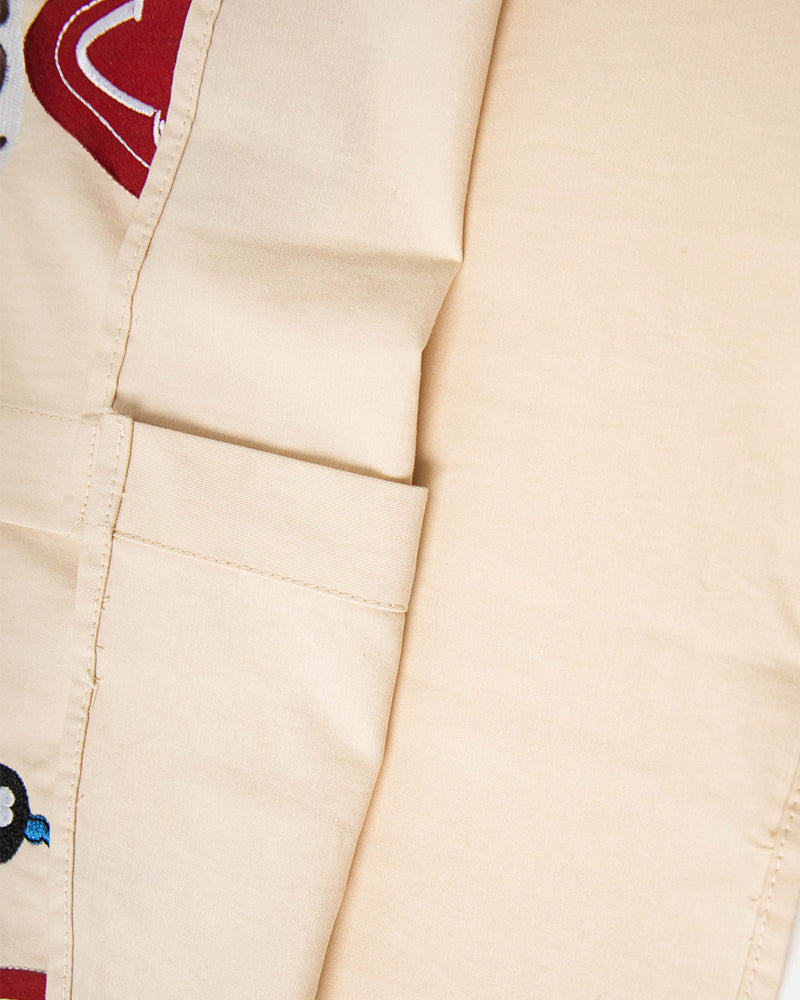 Fun color-block long-sleeved shirt