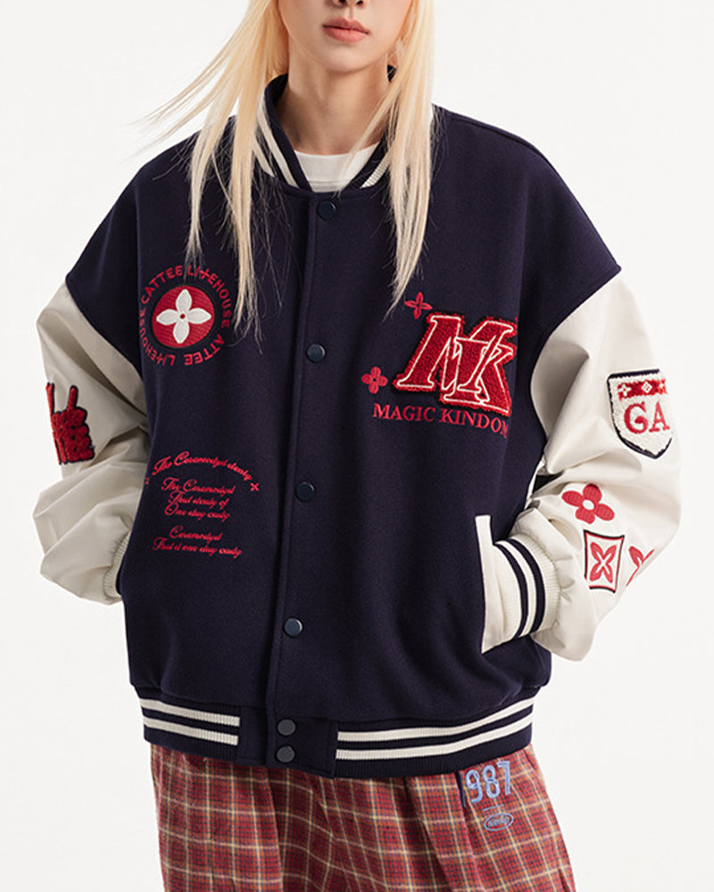 embroidered baseball jacket