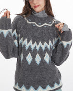 復古提花針織衫