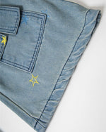 Washed leopard print jeans