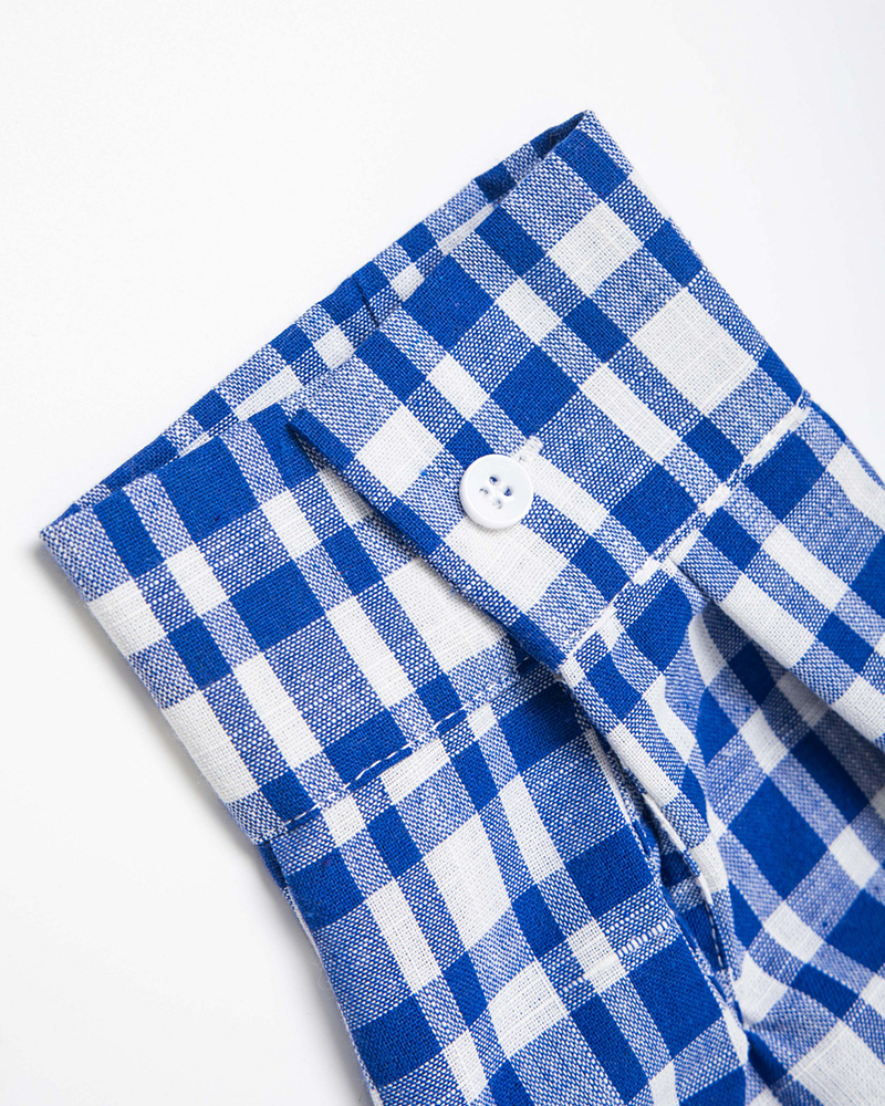 Retro casual plaid long-sleeved shirt