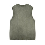 Washed solid color sleeveless vest