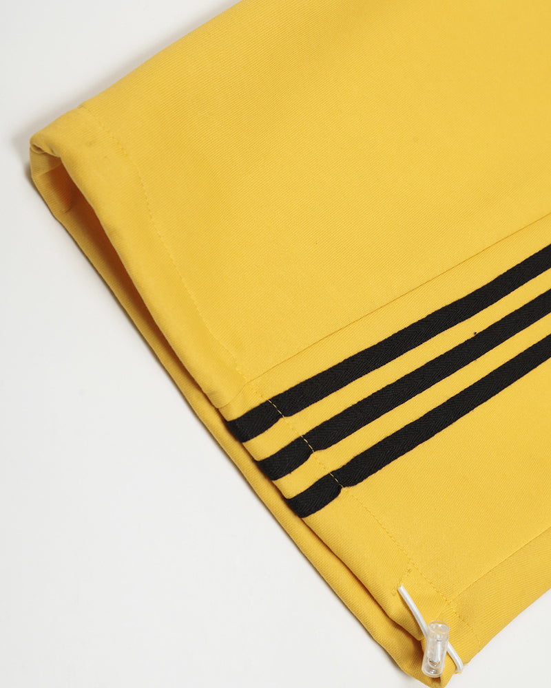 embroidered paneled trousers