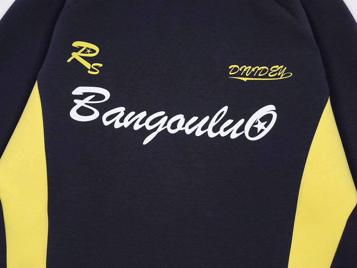 Retro color block crew neck sweatshirt