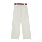 Vintage long belted casual trousers