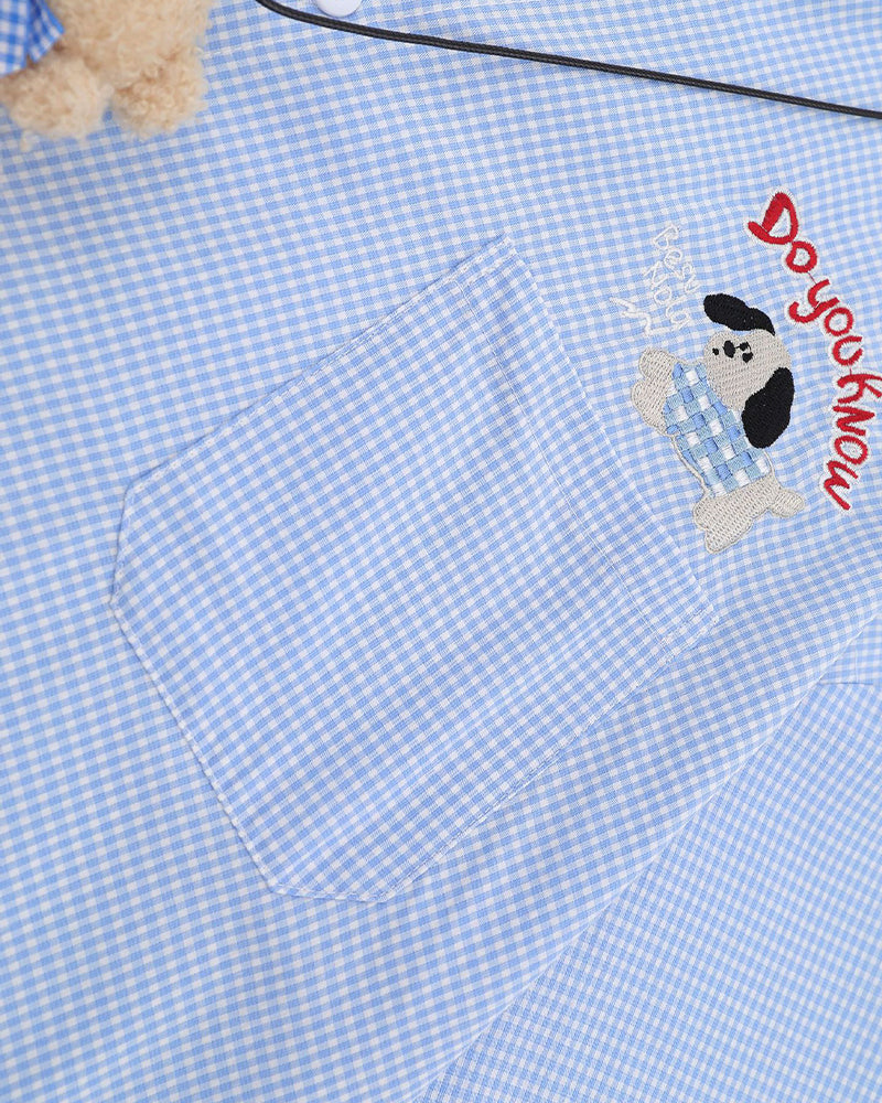 Cute embroidered short-sleeved shirt