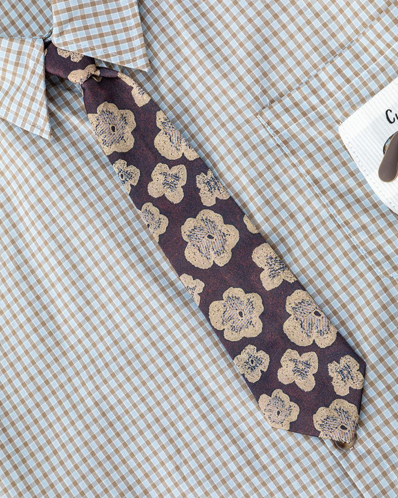 復古格紋短袖襯衫