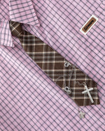 復古格紋短袖襯衫