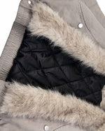 모피 트리밍 후드 코튼 패딩 재킷