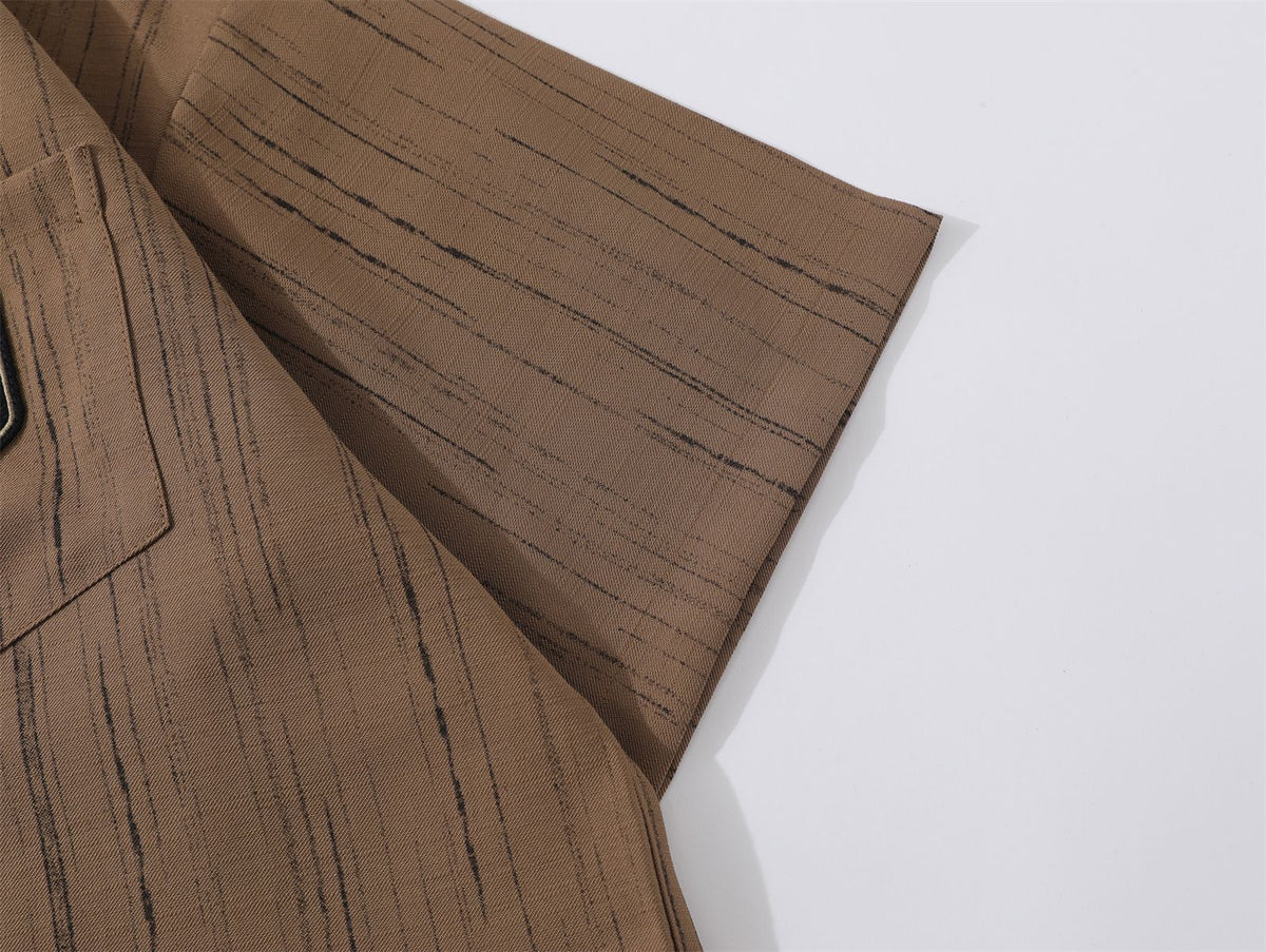 Vintage Striped Short Sleeve Shirt