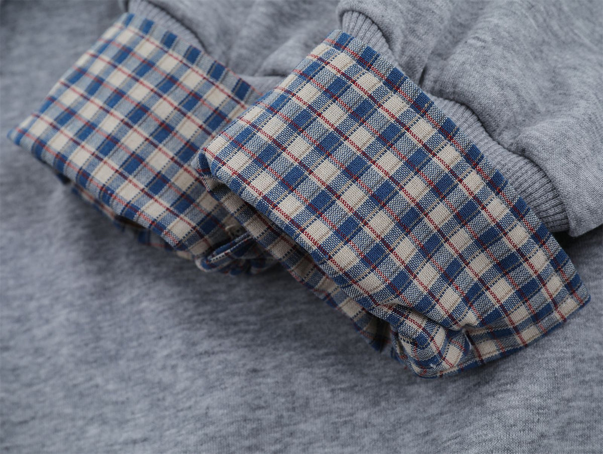 Embroidered fake two piece sweatshirt