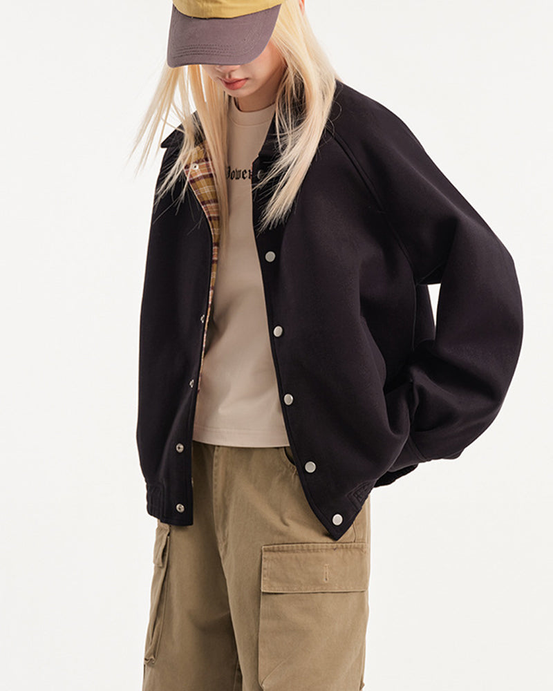 Solid color short coat