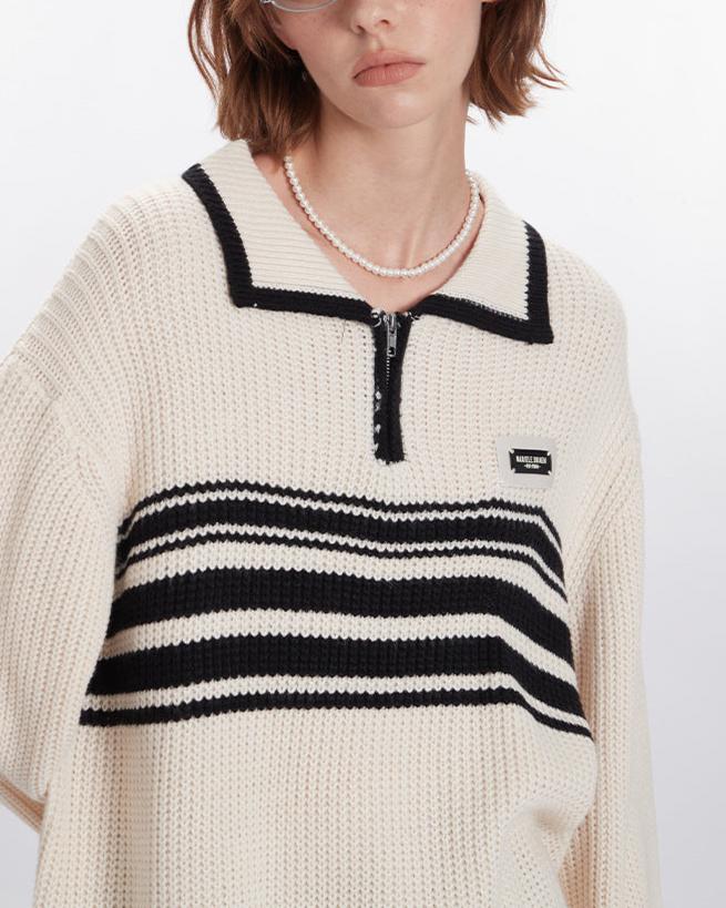 撞色百搭針織衫