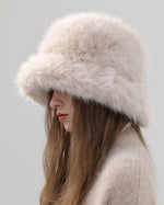 保暖純色毛絨帽