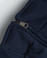 Embroidered striped stand-up collar coat