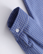 Embroidered plaid long-sleeved shirt