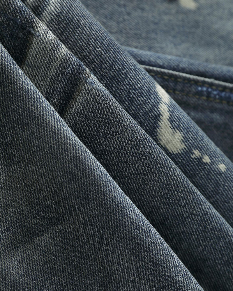 Vintage distressed straight jeans