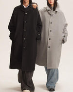 休閑寬鬆風衣外套