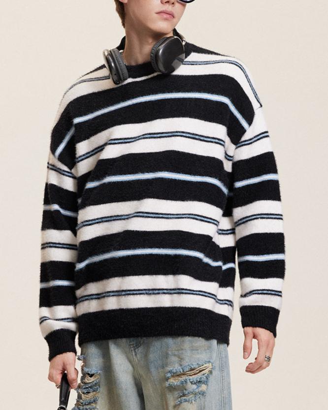 簡約條紋情侶毛衣