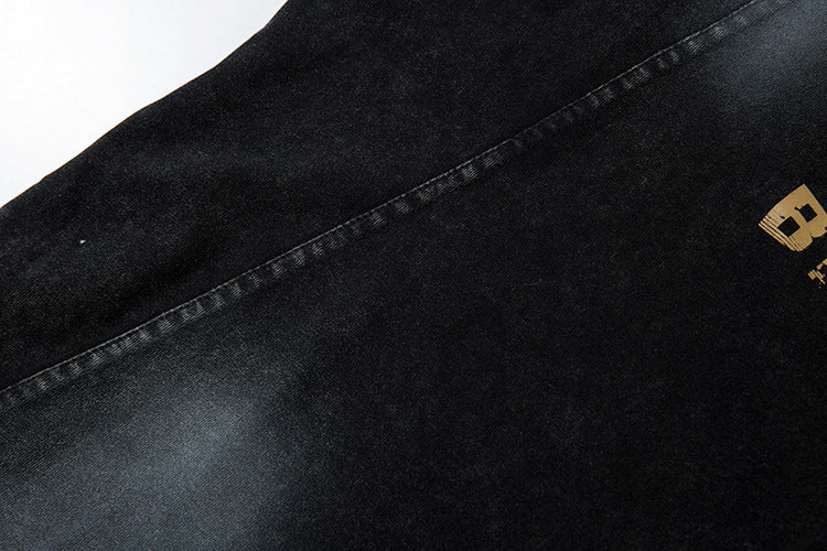 復古做舊字母印花長袖