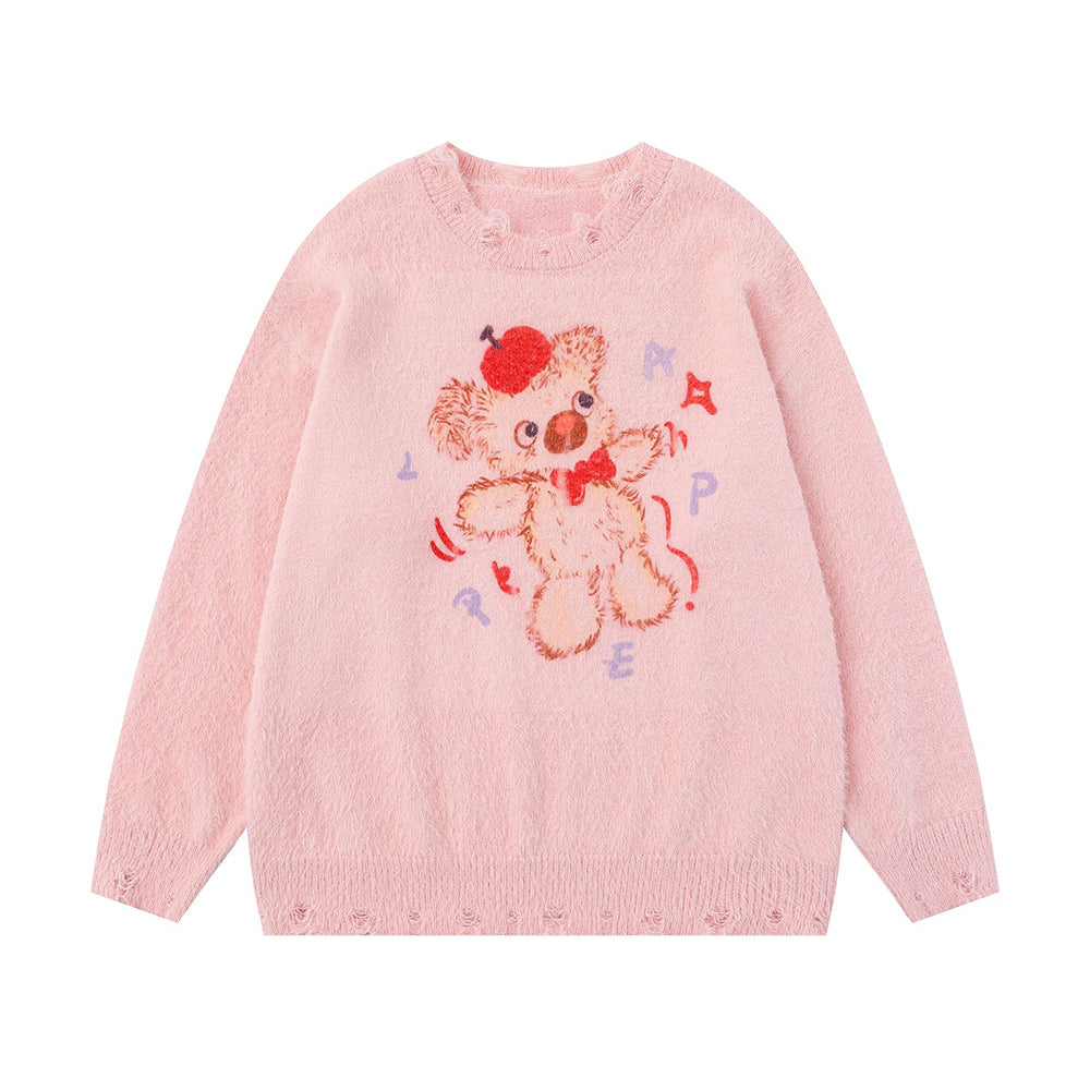 雙肩包玩偶情侶針織衫