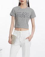 Letter embroidered short sleeves