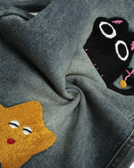 趣味刺綉牛仔褲