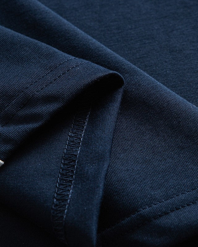 Contrast color stitching polo short sleeves