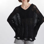 Lazy hollow knitted sweater (women's style)