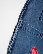 Retro contrast short-sleeved shirt