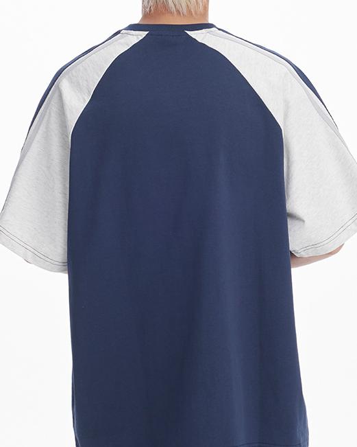 Colorblocked round neck short sleeves