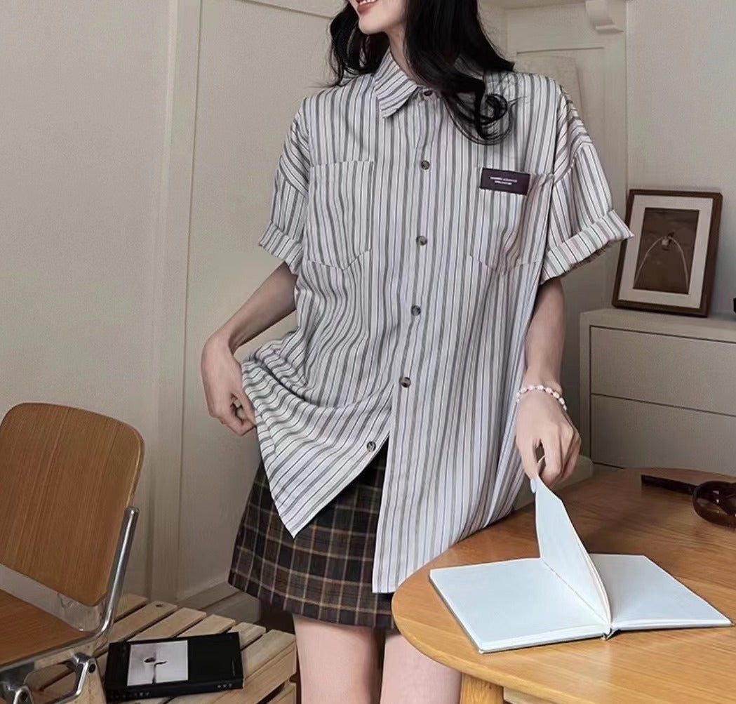 American simple striped shirt