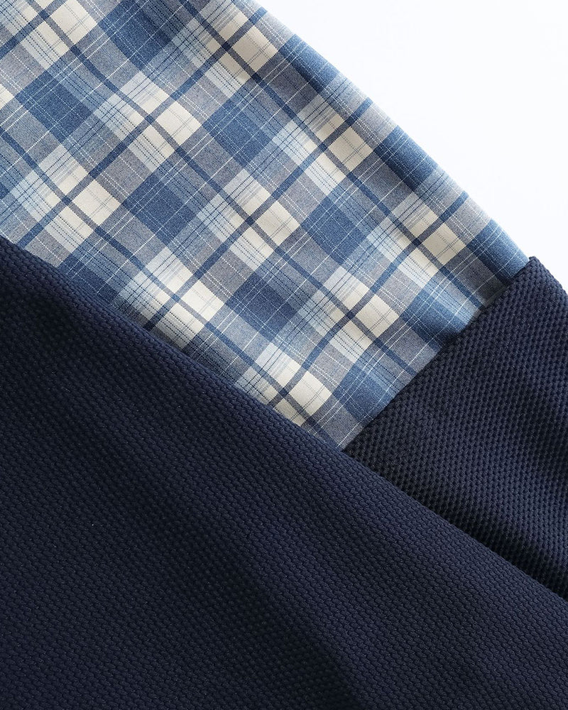 Long-sleeved polo shirt with detachable tie