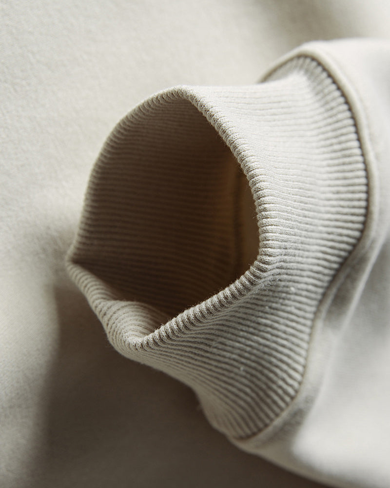 Fleece-lined crew neck pullover sweatshirt