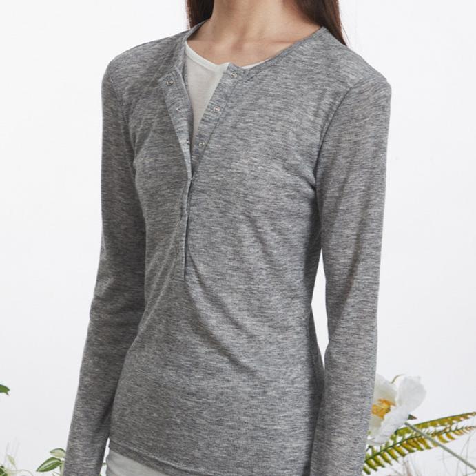 Preppy style fake two-piece top (women's style)