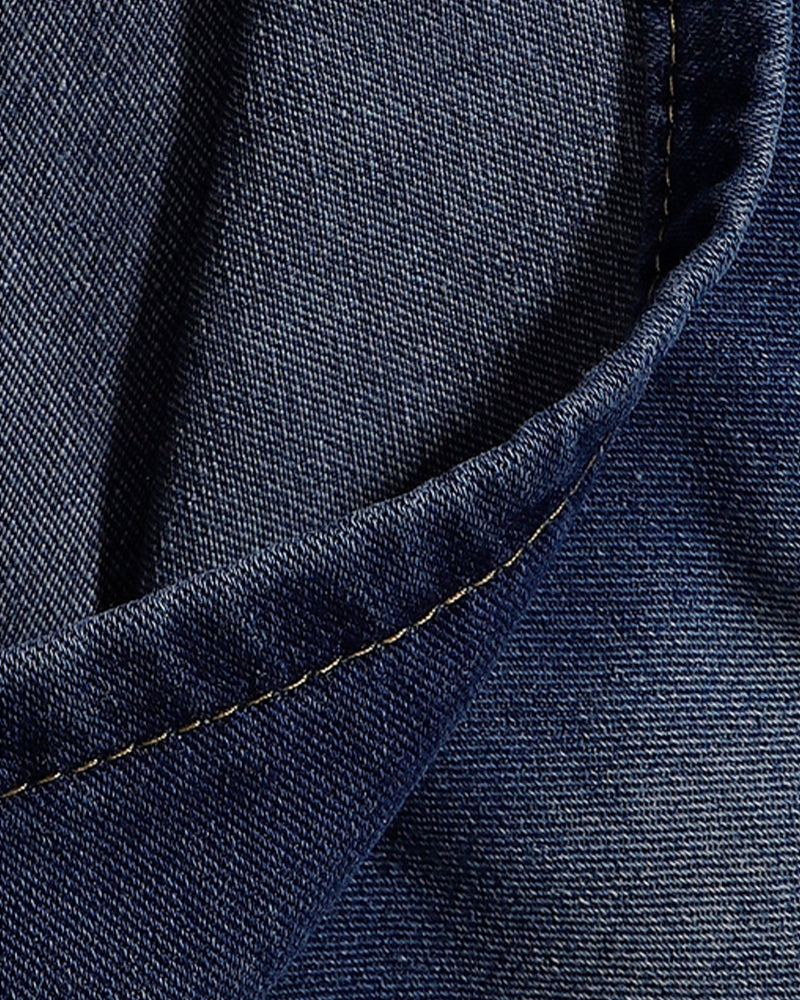 Panelled cargo cropped jeans