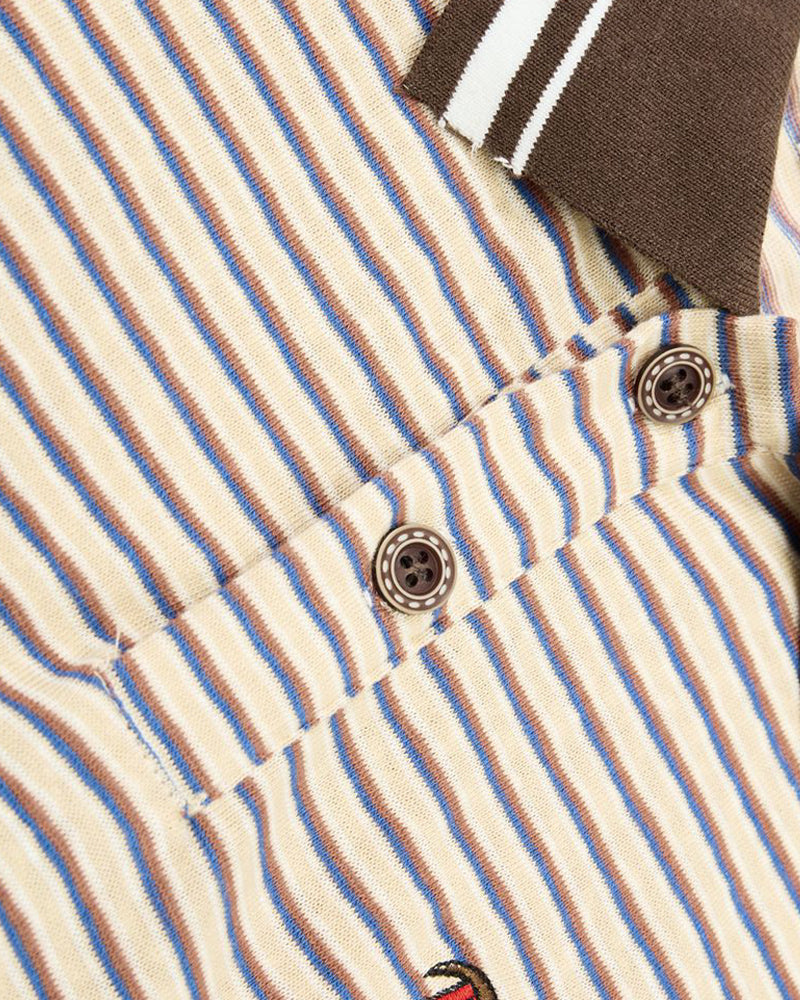 復古撞色條紋短袖