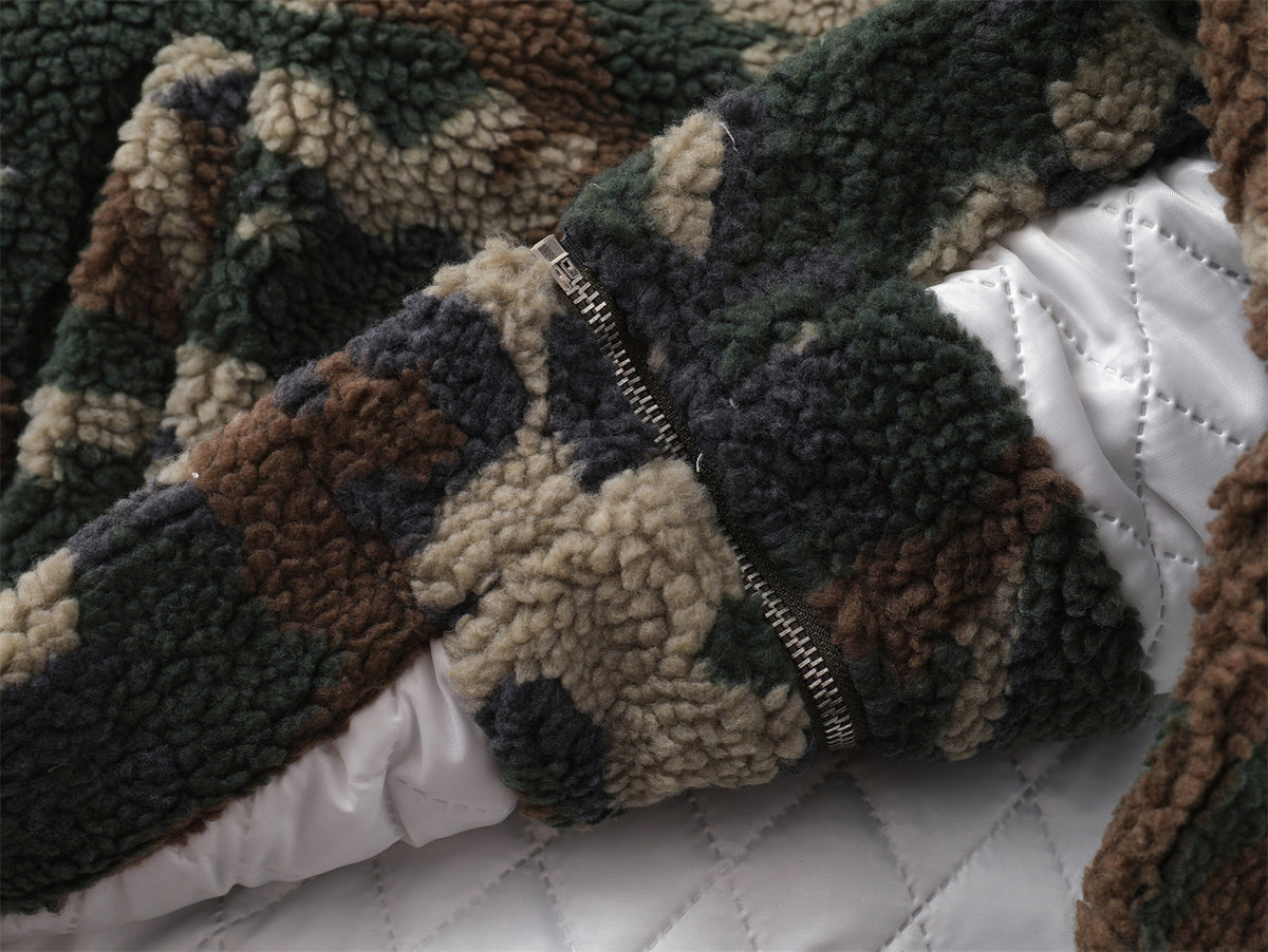 빈티지 카무플라주 배지 자수 재킷