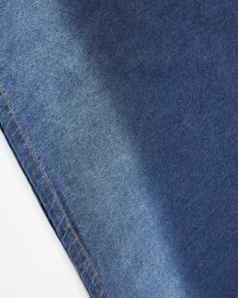 Gradient denim washed short-sleeved shirt