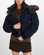 Thick hooded short jacket
