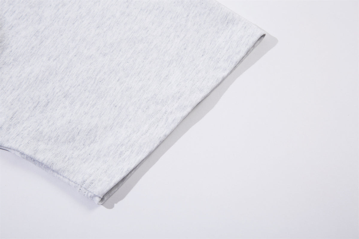 Contrast color stitching couple short sleeves