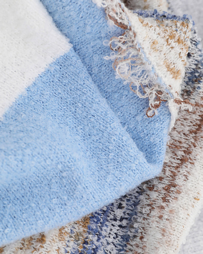 patchwork contrast color sweater