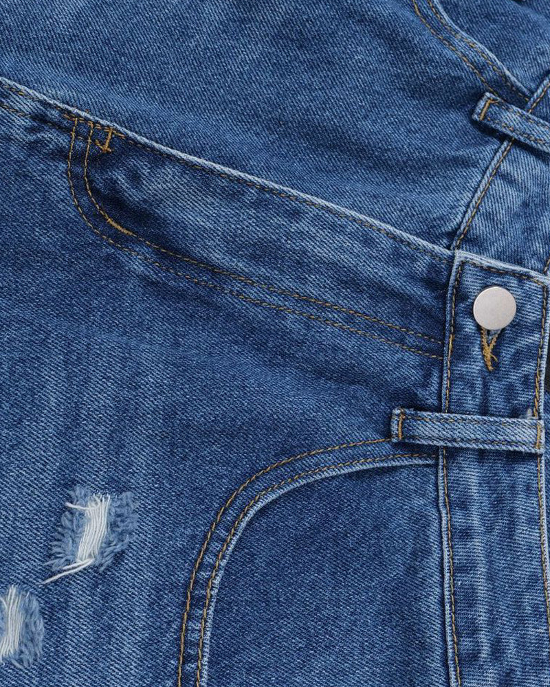 Vintage distressed denim shorts