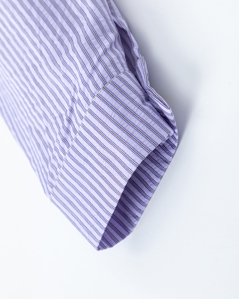 Vertical striped long-sleeved shirt