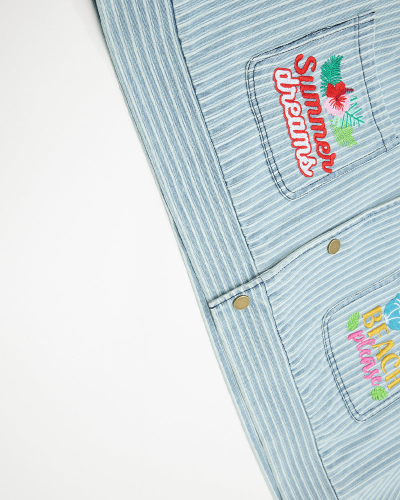 Colorful letter denim jacket