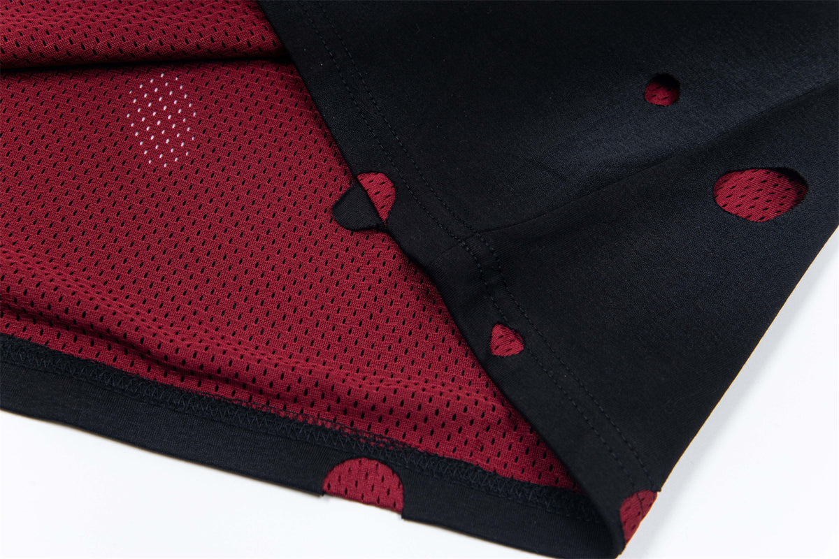 찢어진 통기성 가짜 투피스 저지