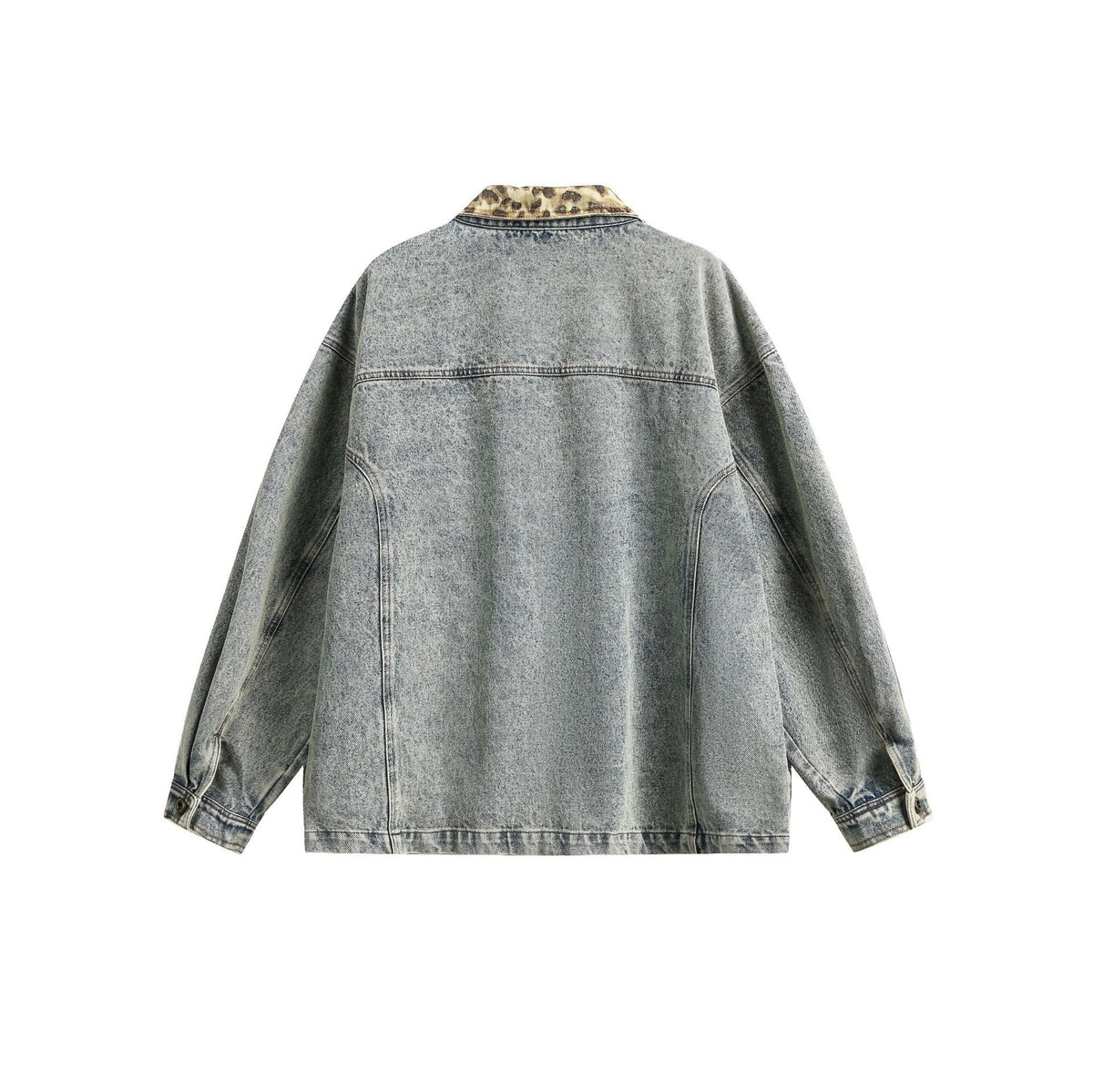 Vintage leopard print denim jacket