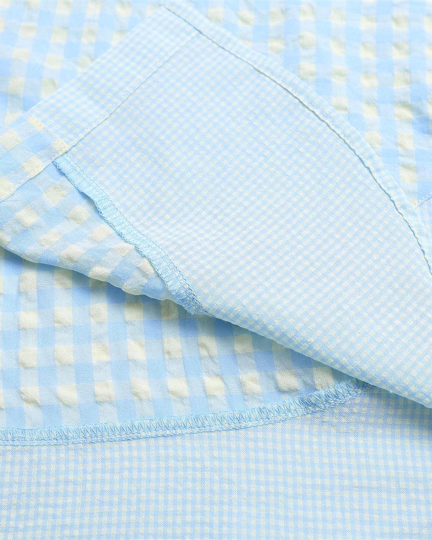 Solid color plaid short sleeve shirt