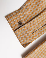 Embroidered plaid long-sleeved shirt